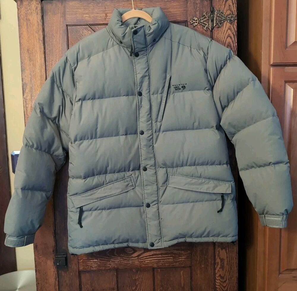 Vintage Mountain Hardwear Down Puffer Jacket Men's Large Gray 550 Fill 90s